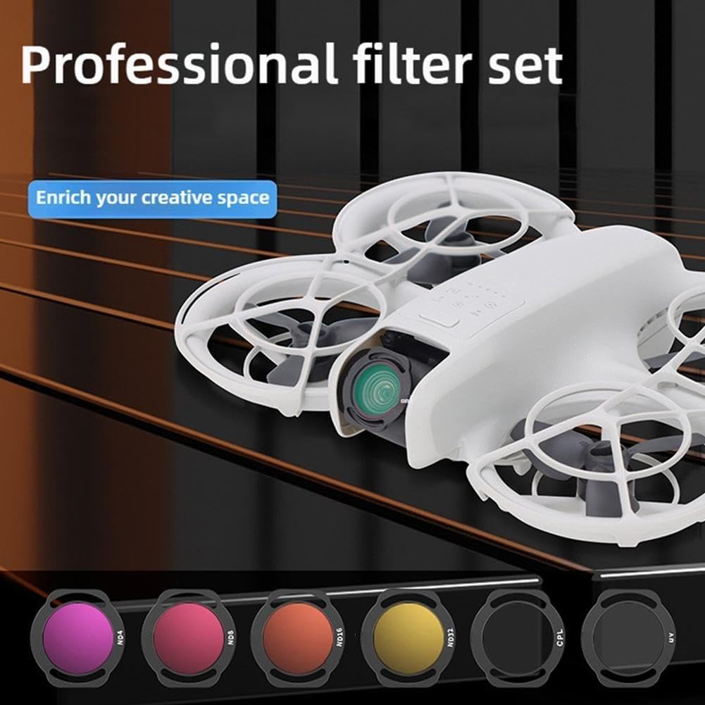 Set 6 Filtri Per Drone DJI Neo - HD Optical Glass, CPL, UV, ND8, ND16, ND32, ND64, Leggeri 0.5g, Per Foto Aeree - 6