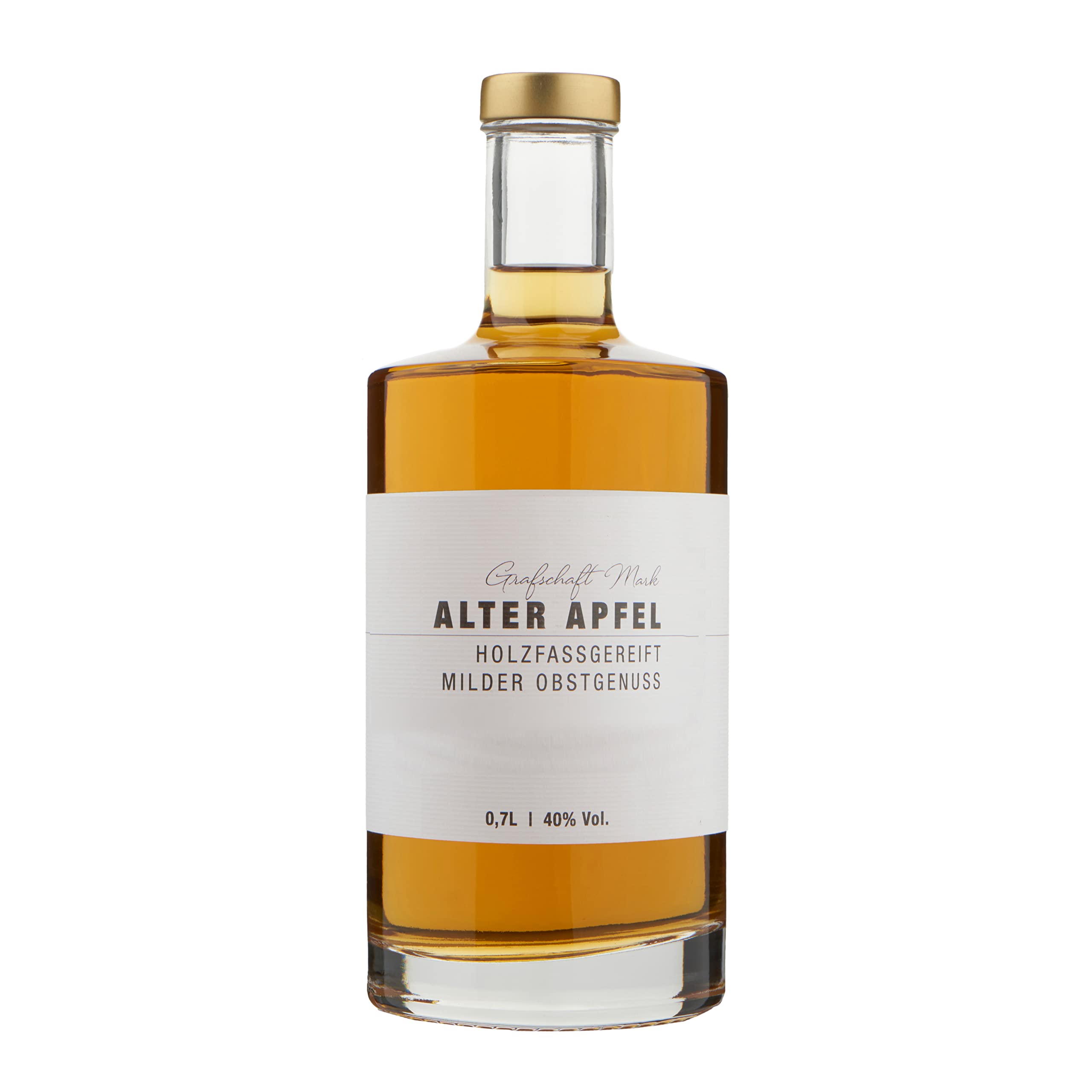 Grafschaft Mark Alter Apfel Obstbrand 1 x 0,7 L, 40% vol. Alkohol, milder holzfassgelagerter Obstbrand, Schnaps Spezialitäten aus unserer Brennerei, Apfelbrand, hochwertiger Obstler