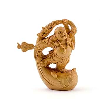 Amazon.co.jp: 七福神 布袋 様 布袋さんの置物 黄楊(柘植