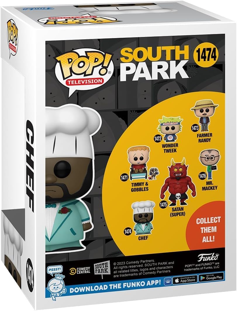 POP TV: South Park - Chef in Suit Funko Vinyl Figure (Bundled with Compatible Box Protector Case), Multicolored, 3.75 inches