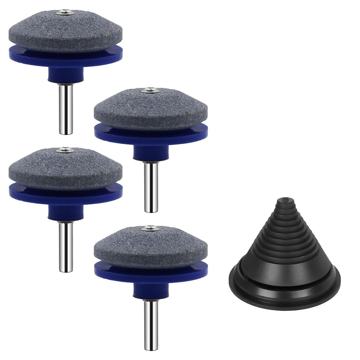 4 PCS Lawn Mower Blade Sharpener, Garden Tools Sharpeners for Blunt Blades