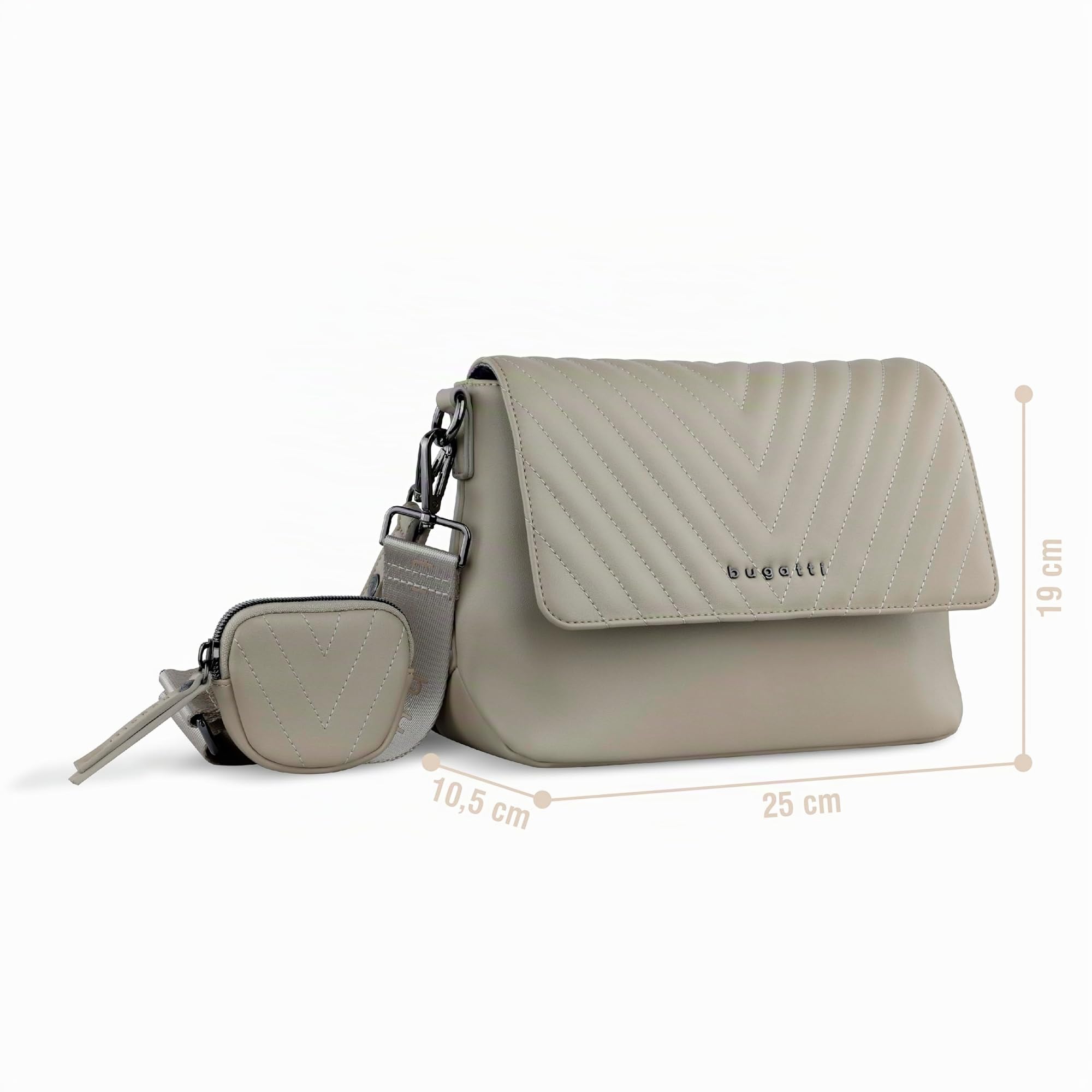 bugatti Sira Schultertasche für Damen - edle Umhängetasche Crossover-Tasche