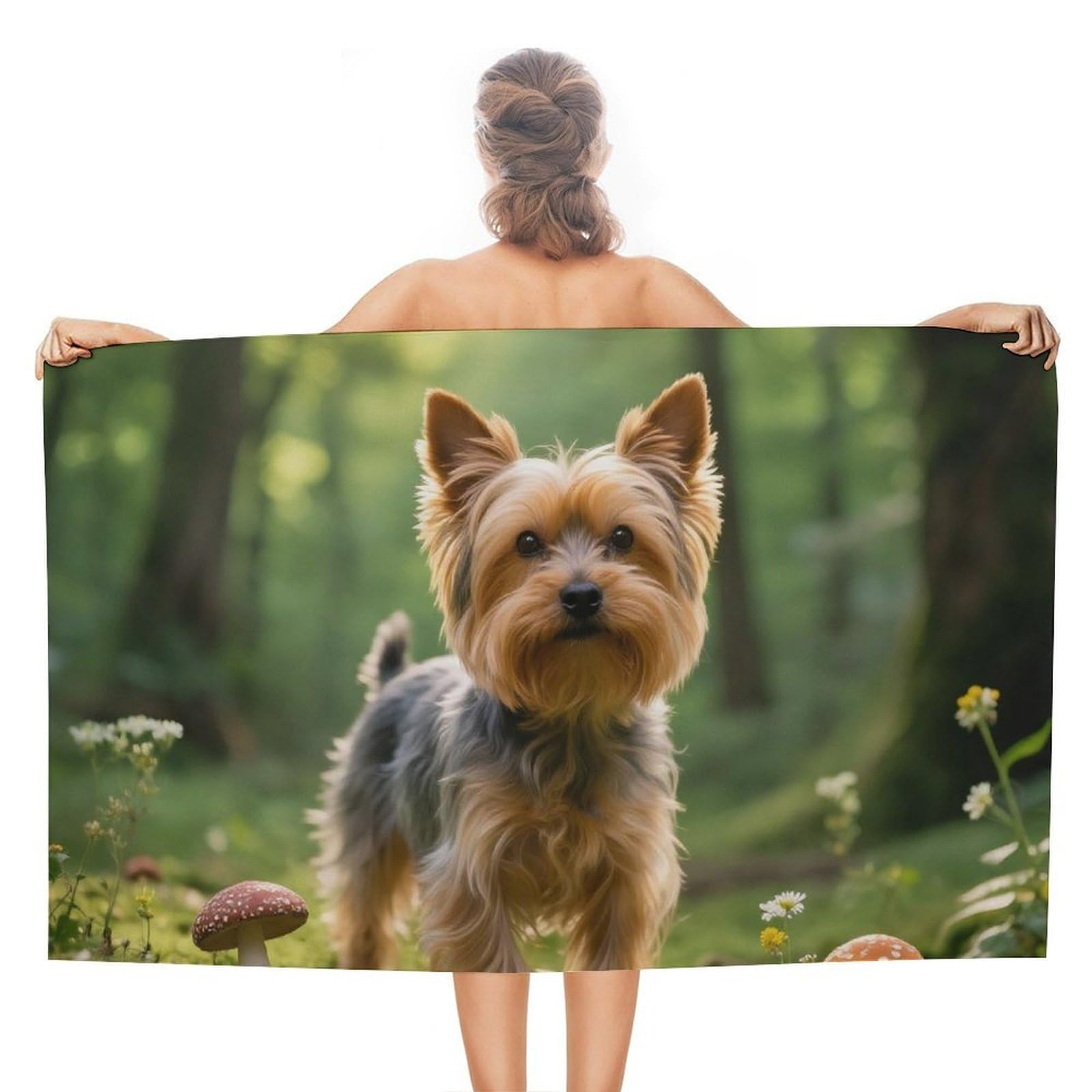 asbwuo Yorkshire Terrier in Beach Towels Extra Large Quick Dry Absorbent
