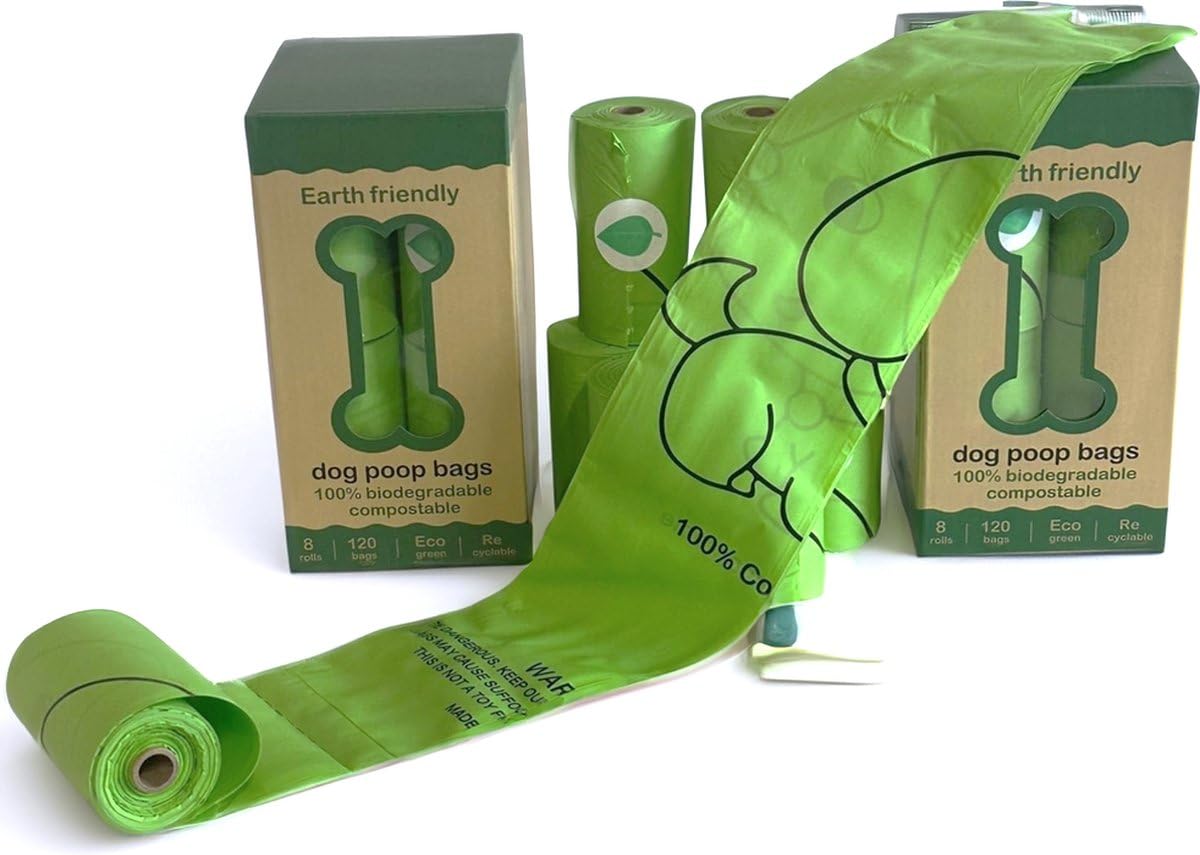YAR Hundekotbeutel 360 Stück – 100% kompostierbar & biologisch abbaubar – Extra stark & auslaufsicher – 23x33cm – mit Minzduft – Recycelt & CO2-neutral – Grün – für alle Spender geeignet