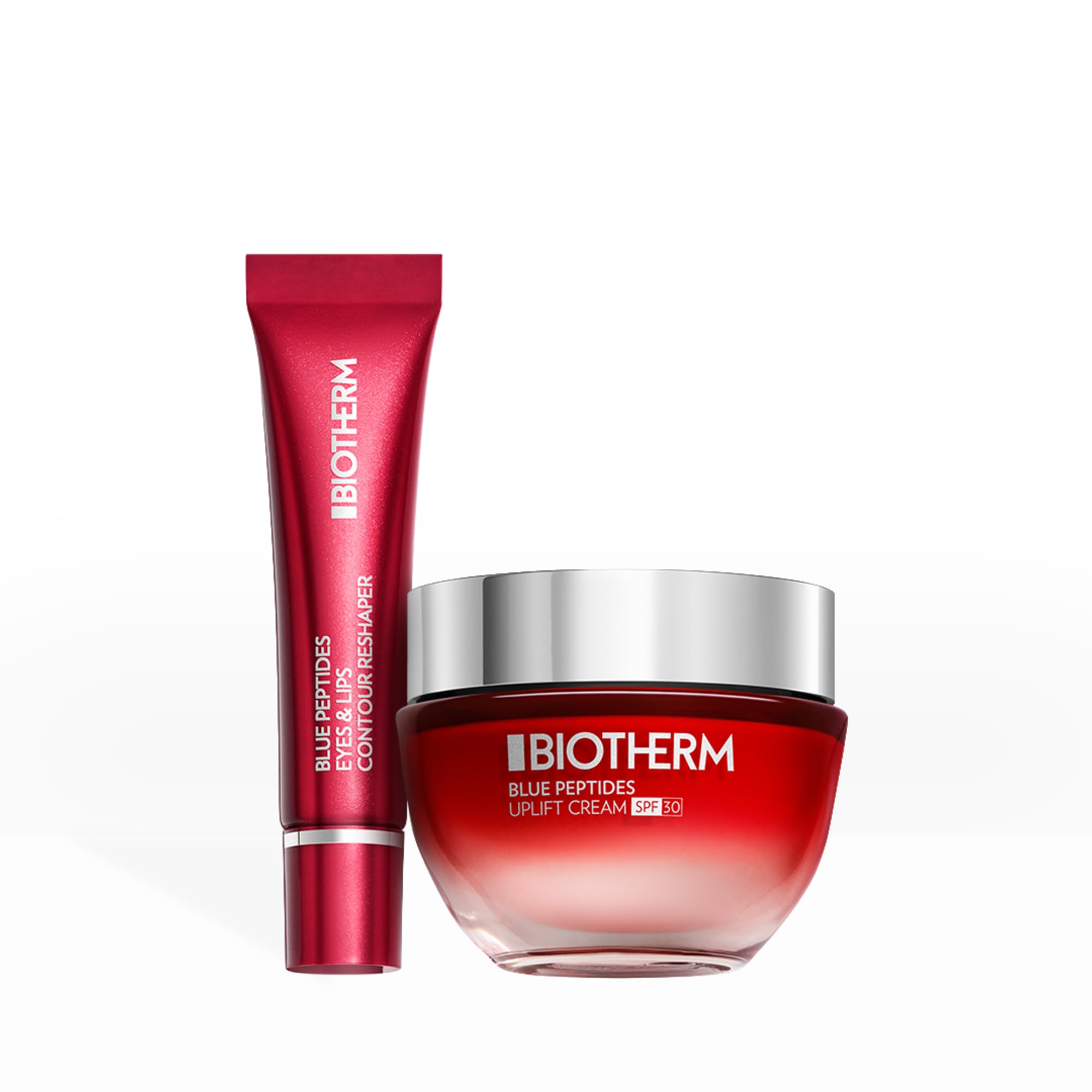 Rutina Biotherm Blue Peptides: Crema Uplift SPF30 50ml + Contorno Ojos y Labios 15ml. Firmeza Extrema, Efecto Lifting y Estimulación de Colágeno. Protección Solar y Definición para zonas más Frágiles