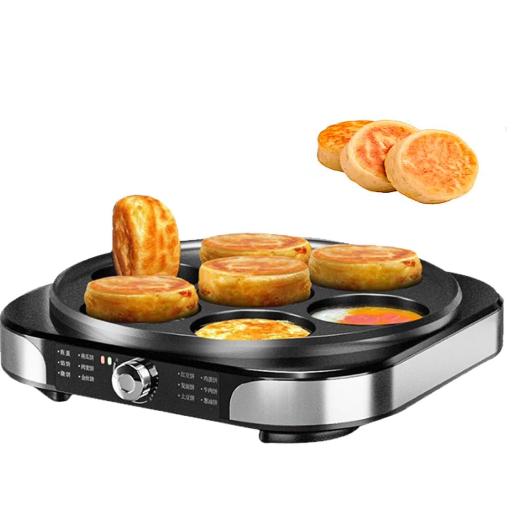 Crepe Maker Elettrico 40cm,2200W Pancake Griddle con Superficie Non Bastone, Crema da Forno Commerciale Pieghevole, Controllo della Temperatura della manopola per la Pizza delle Uova