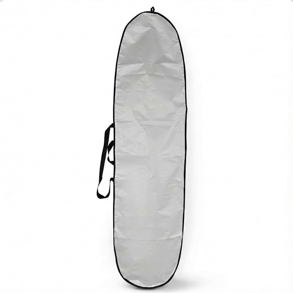 Capa Prancha de Surf Funboard Refletiva Térmica [Escolha: 7'3 ou 7'7] - Bag Impermeável Zíper Anticorrosivo e Alça Acolchoada - Nylon Reforçado e Zíper Heavy Duty