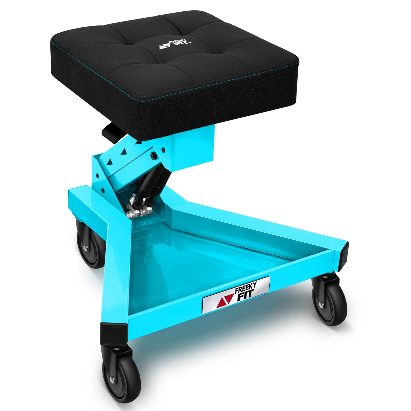 FreekyFit Shop Stool with Wheels, Hydraulic Adjustable Mechanic