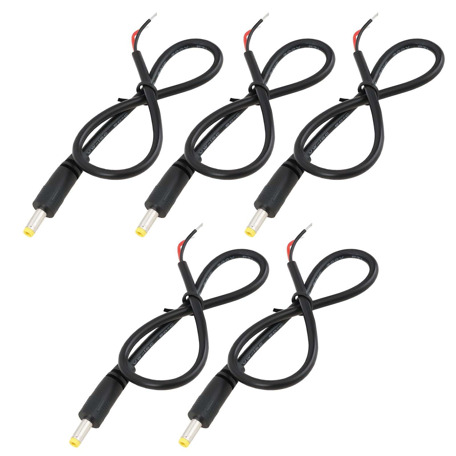 Ecsing Men's 5Pcs 4.0X1.7mm Dc Power Plug Connector Pigtail 3A 30Cm For Diy Applications
