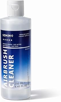 Somime Airbrush Cleaner, 8.45 fl oz250ml Airbrush Cleaning Solution for Water-Based Paints, Air Brush Cleaner for Clogged Airbrushes, Paint Brushes and Artist Tools