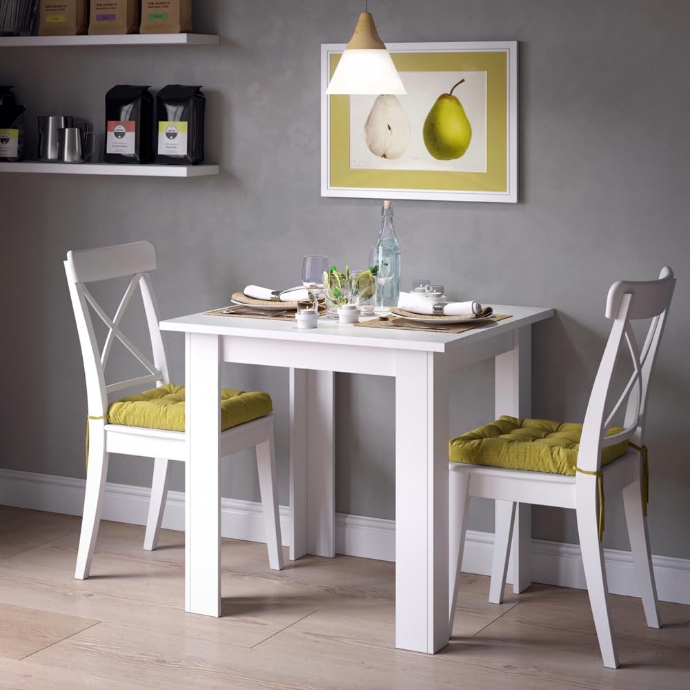 Vicco Mesa de Comedor Karlos, Blanco, 80 x 80 cm | apto para 2–4 personas para uso en el comedor