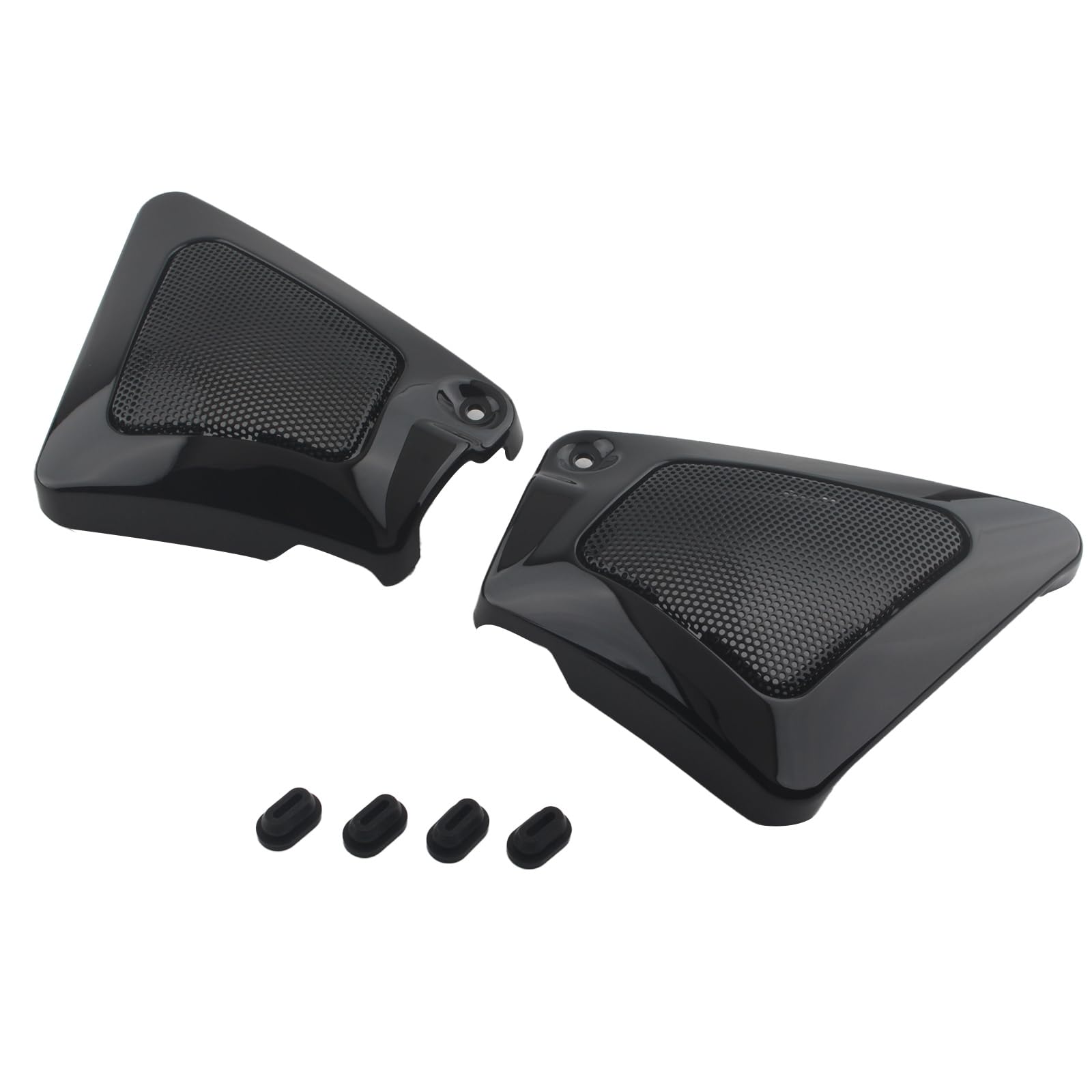 2 protectores de tapa lateral izquierda y derecha para marco de caja de aire negro para Harley V-Rod VRSCA VRSCB 2002-2006