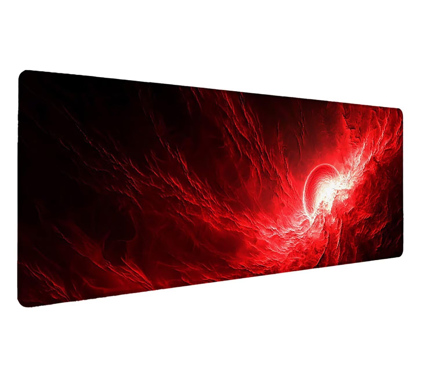 Podkładka pod mysz do gier XXL z czerwonym krajobrazem, podkładka pod mysz XXL - 1400 x 600 x 3 mm - podkładka pod mysz matowa, bardzo duża tkanina biurkowa dla graczy, antypoślizgowa podstawa, dla