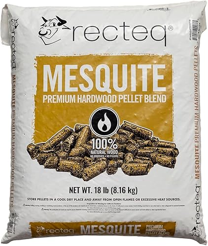 recteq Mesquite - Mezcla de pellets de madera dura para cocinar a la parrilla, parrilla para barbacoa, bolsa de 18 libras
