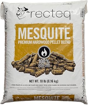 recteq Mesquite Hardwood Grilling Cooking Pellet Barbecue BBQ Grill Smoker Blend, 18 Pound Bag