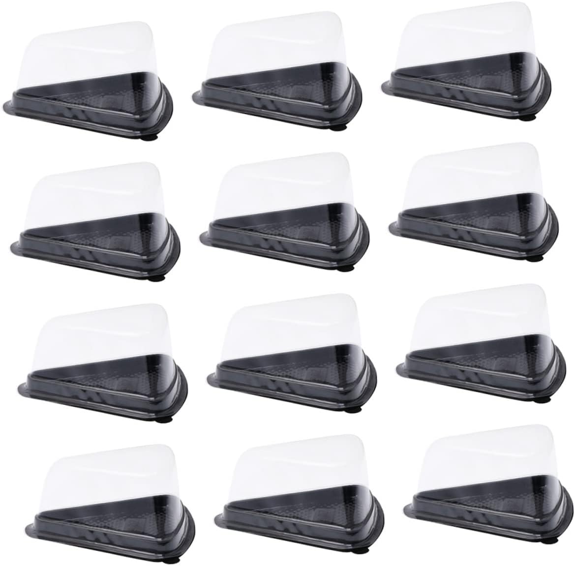 100pcs Triangle Cake Box Cupcake Carrier Transparent Lid Food Grade Pet Material