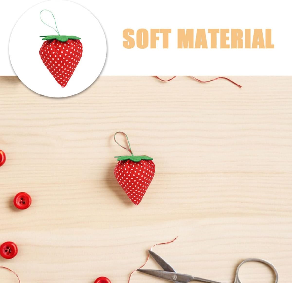 MUELODSIC 12pcs Strawberry Sewing Cushion Mini Pin Cushion Embroidery Needle Holder for Quilting DIY Crafts and Dressmaking