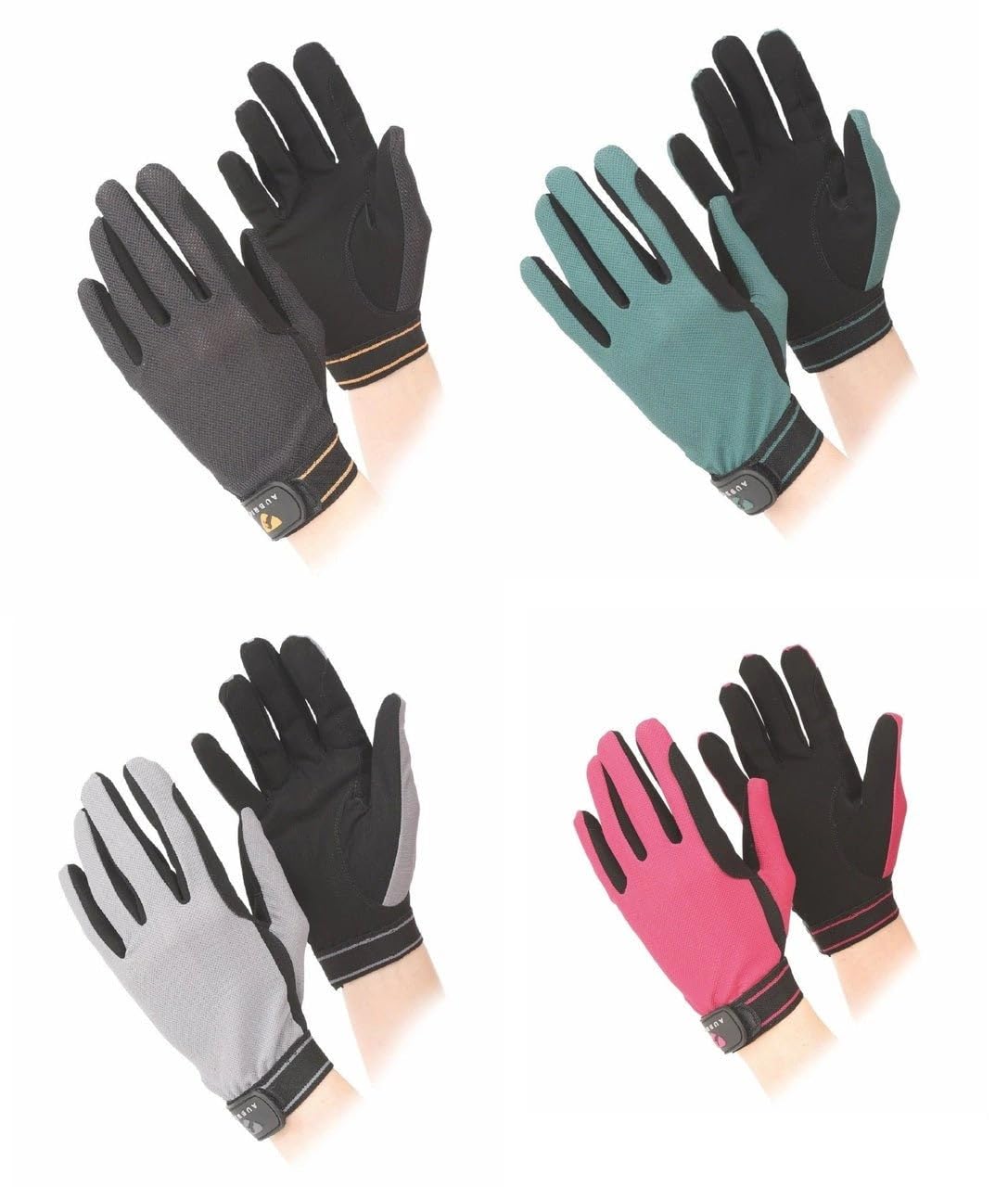 Shires Aubrion Mesh Adults Riding Gloves - Green Small