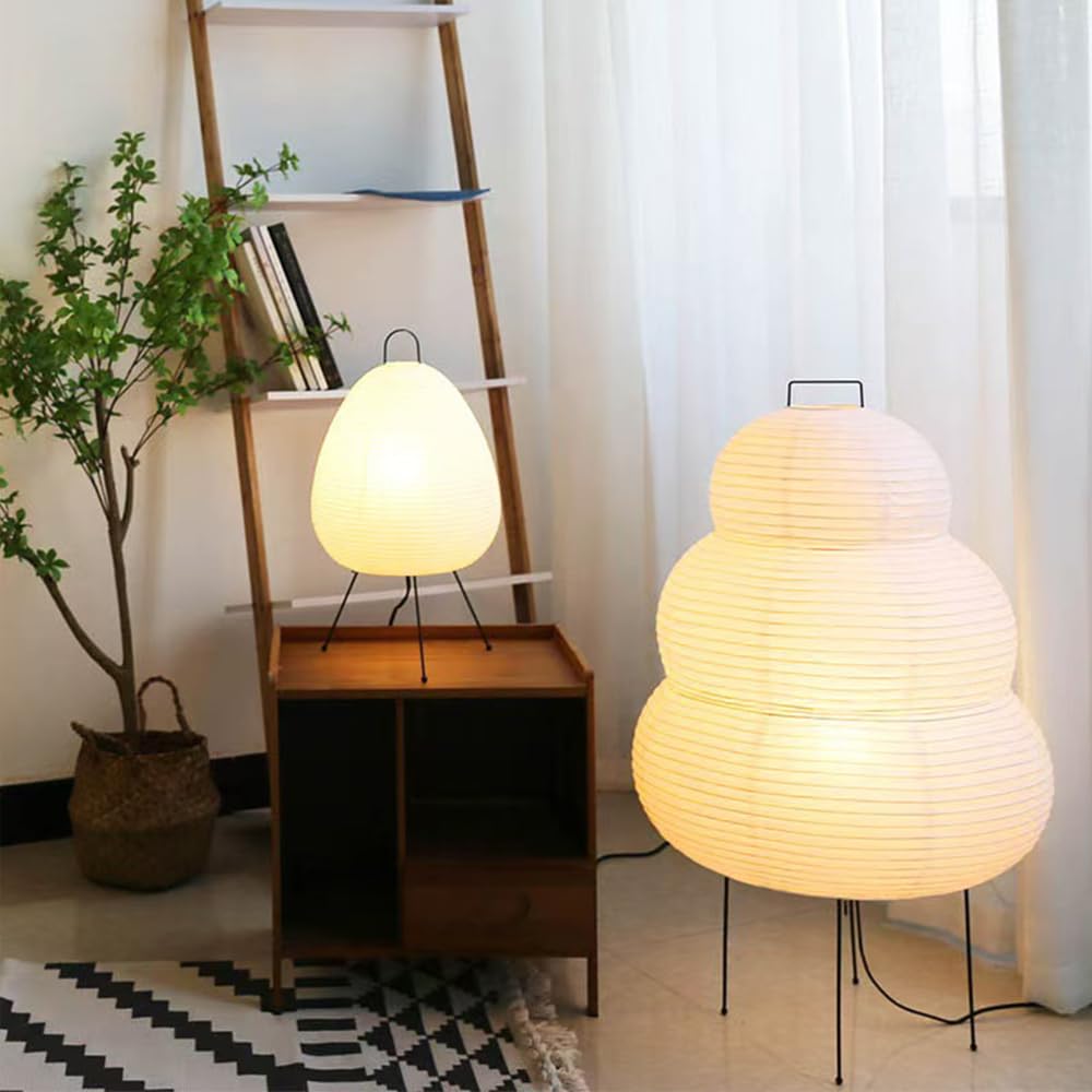 Papierlampe tischlampe, Nachttischlampe reispapier schlafzimmer, Reispapier lampenschirm Tischleuchte für wohnzimmer, Papierlaterne lampe im japanischen stil, Papierlampe stehlampe (A)