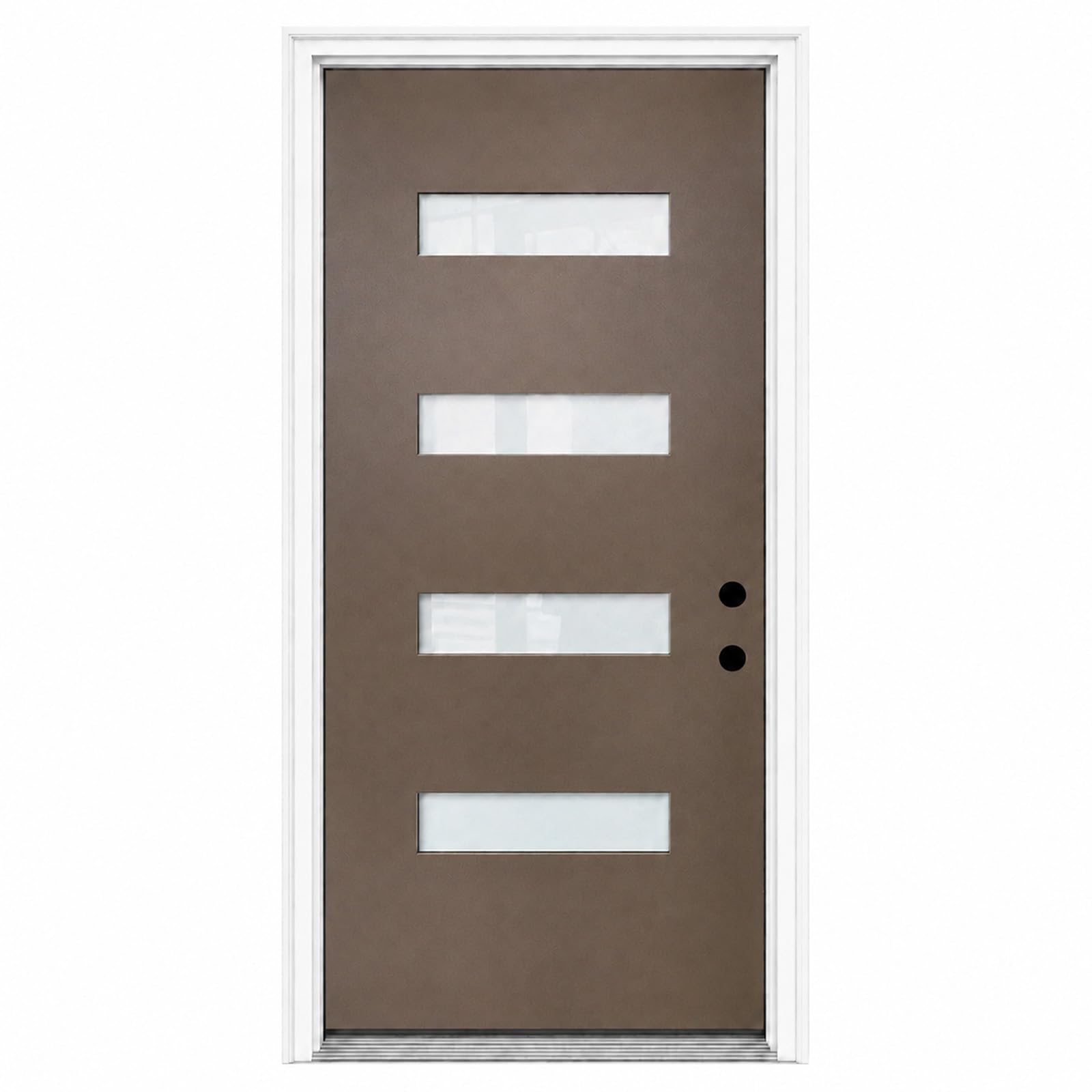 36"x80" Fiberglass Entry Door,White Vinyl Frame,Left Hand Inswing
