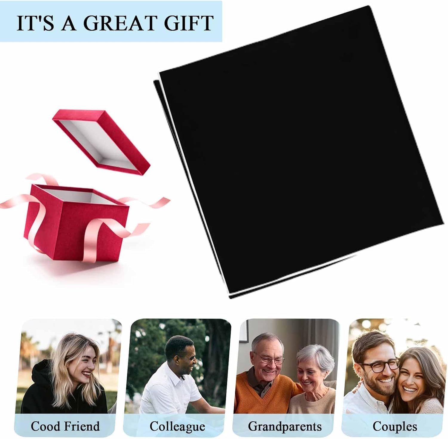 Fluorescent Light Covers for Drop Ceiling Monochrome Black Magnetic Light Filters, Classic Pure Color Ceiling Shade Filters for Home Classroom Office,2x4 ft,4Packs