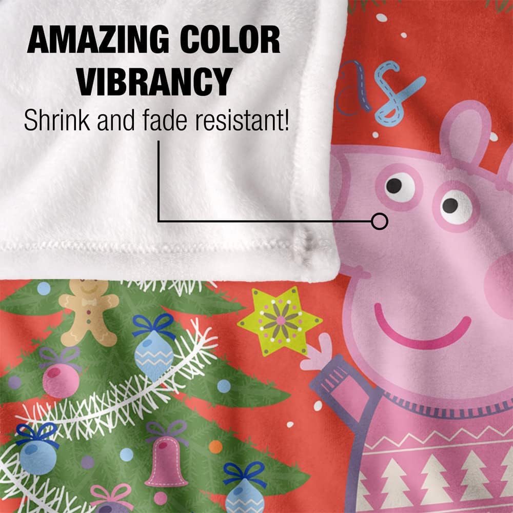 LOGOVISION Peppa Pig Blanket Christmas Fun Kids Silky Touch Blanket, 36" x 58"