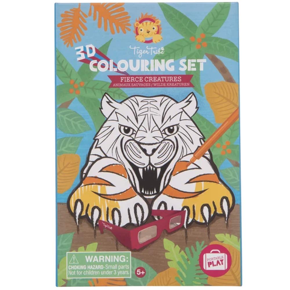 Tiger Tribe 3D Colouring Set Fierce Creatures Designed Art Craft Ages 5+ Years, Multicolored, 3760263