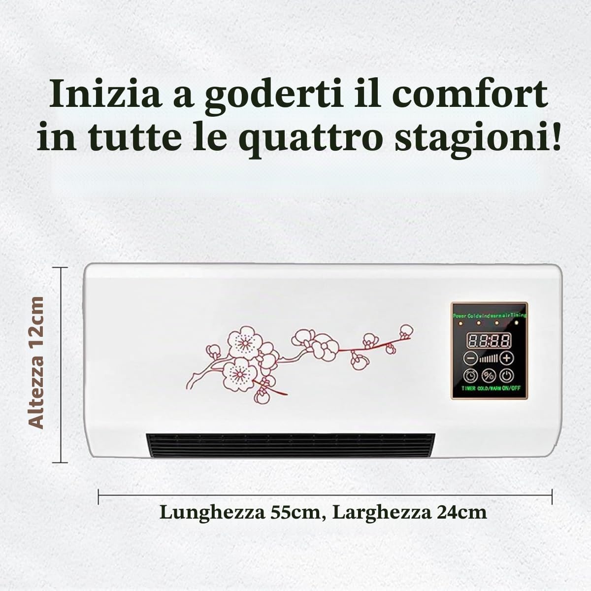 Climatizzatore Portatile Senza Condotto Senza Finestra - Condizionatore d'Aria 3-In-1 da Parete con Ventilatore Senza Pale e Telecomando - Sistema Split Facile da Installare