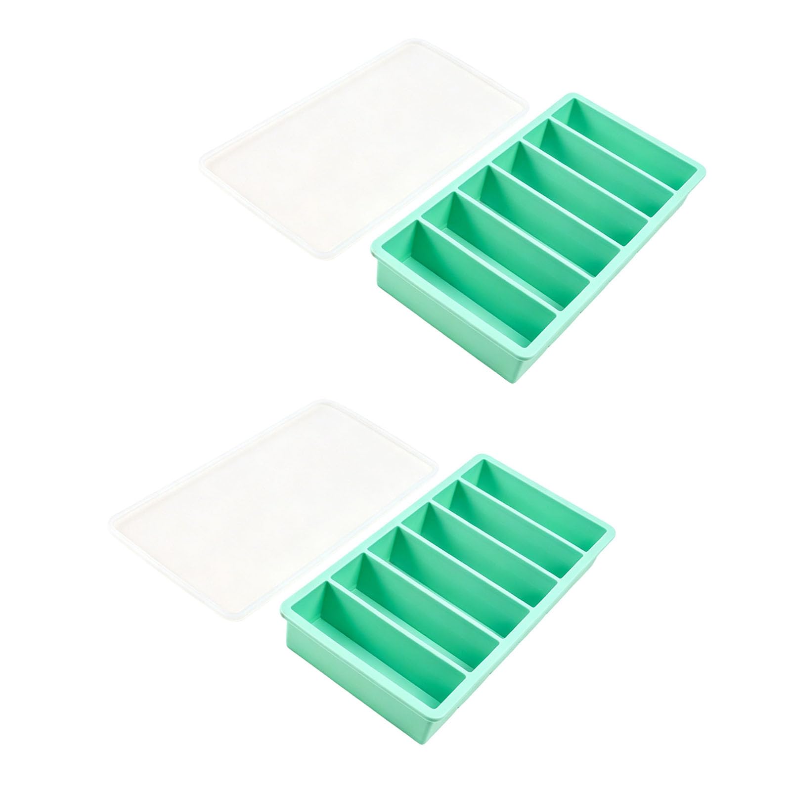 Tsophreniq 10 Slot Long Mold Crafted From Flexible Silicone Includes Protective Cover Prevents Freezer Odors Long Ice Molds