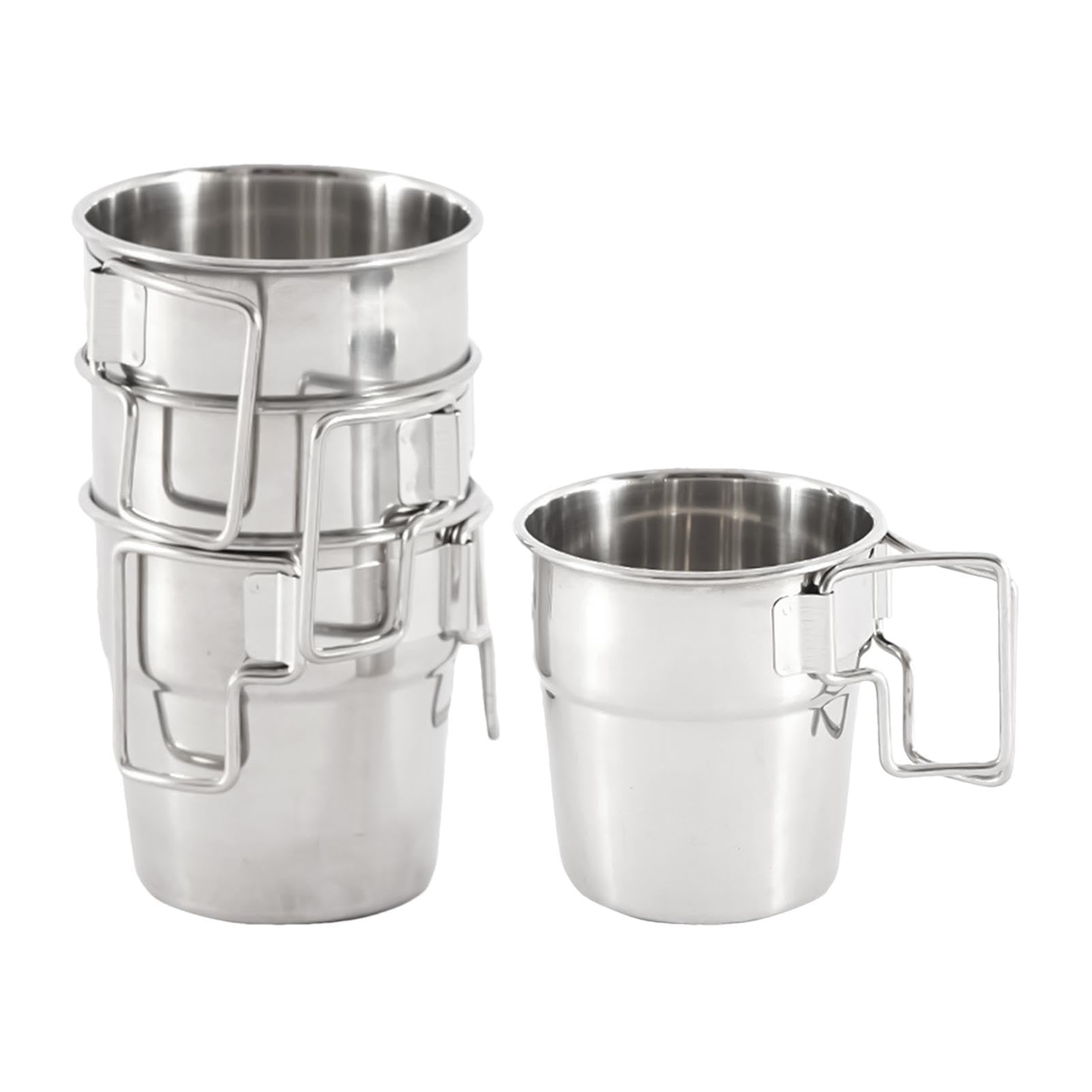 Tasse de randonnée empilable lot de 4 tasses métalliques 300ml ultra résistantes