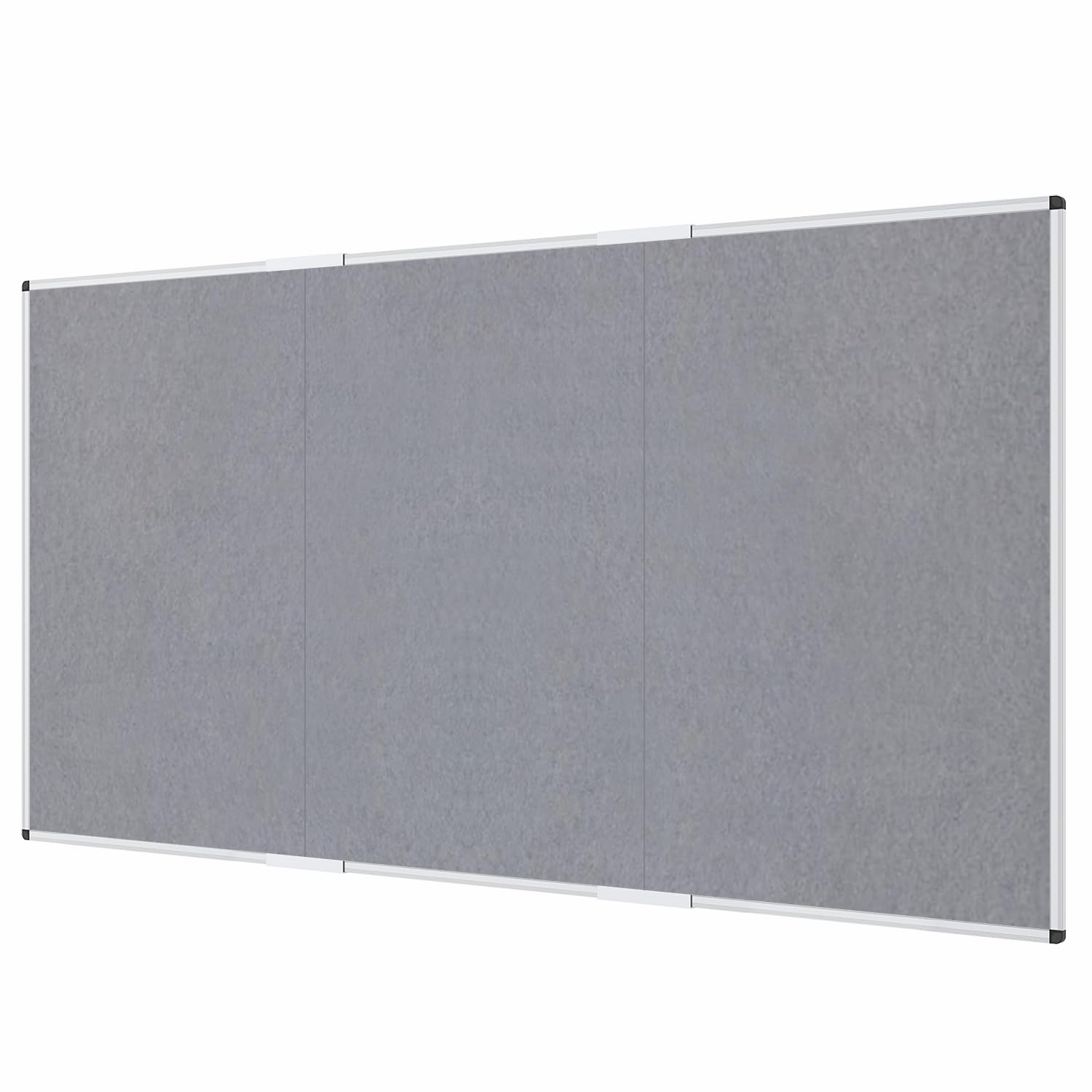 VIZ-PRO Large Fabric Bulletin Board/Foldable Notice Board Felt Gray, 96 X 48 Inches, Silver Aluminium Frame