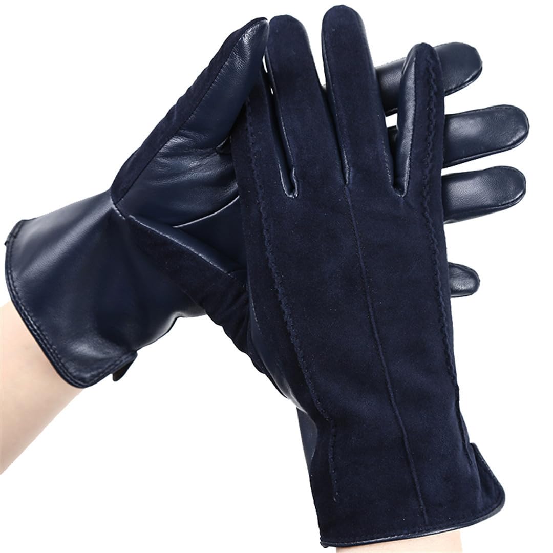 Wvapzxx Guanti Da Donna In Pelle Scamosciata Guanti Invernali In Pelle Di Pecora Calda