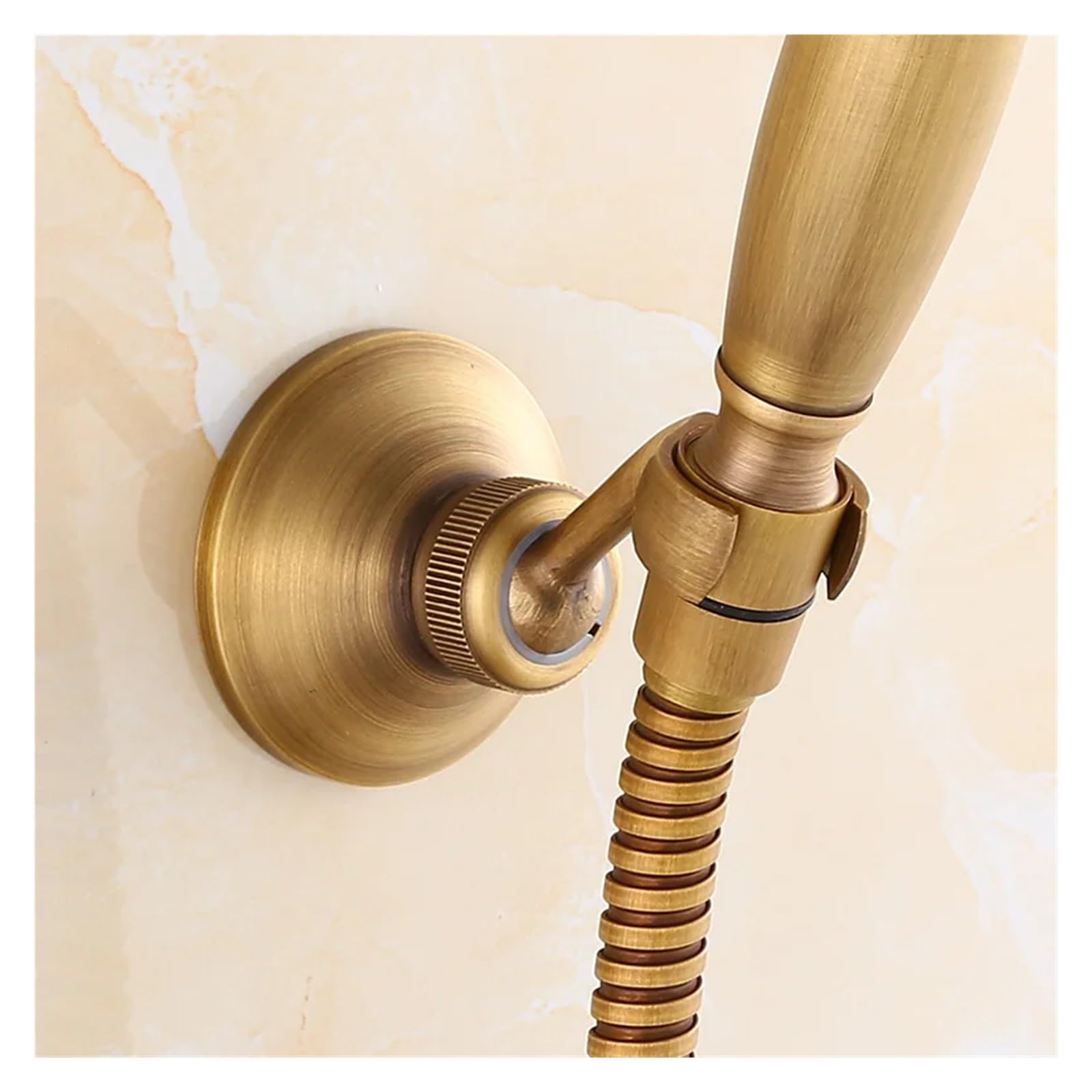 Soporte Alcachofa Ducha Soporte de Cabezal de Ducha de Mano for baño de latón, Accesorio de Hardware for baño, Gancho de Ducha montado en la Pared(Golden Polished)