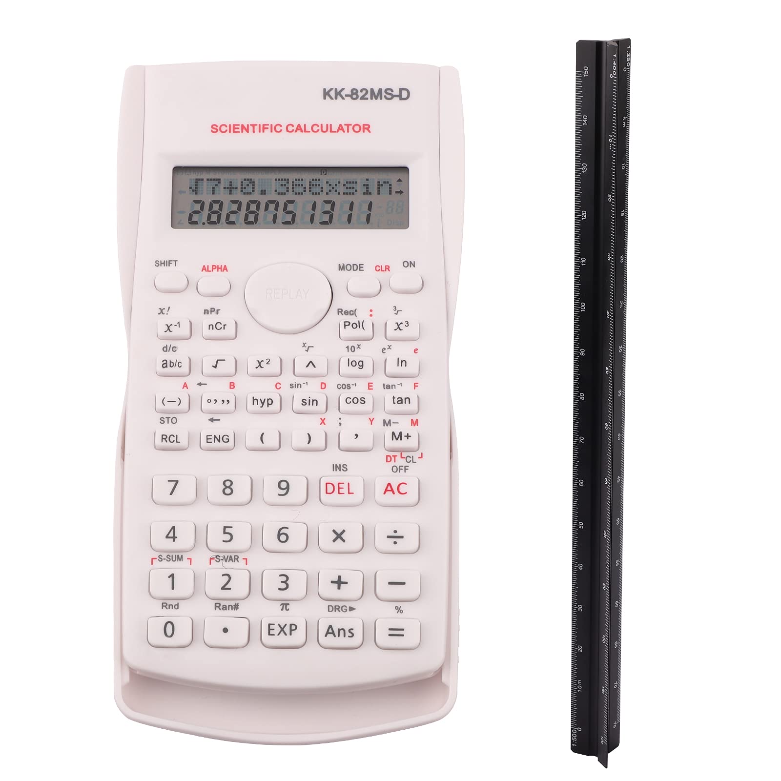 Buy Scientific Calculator and Metal Scale Ruler,2Line Display
