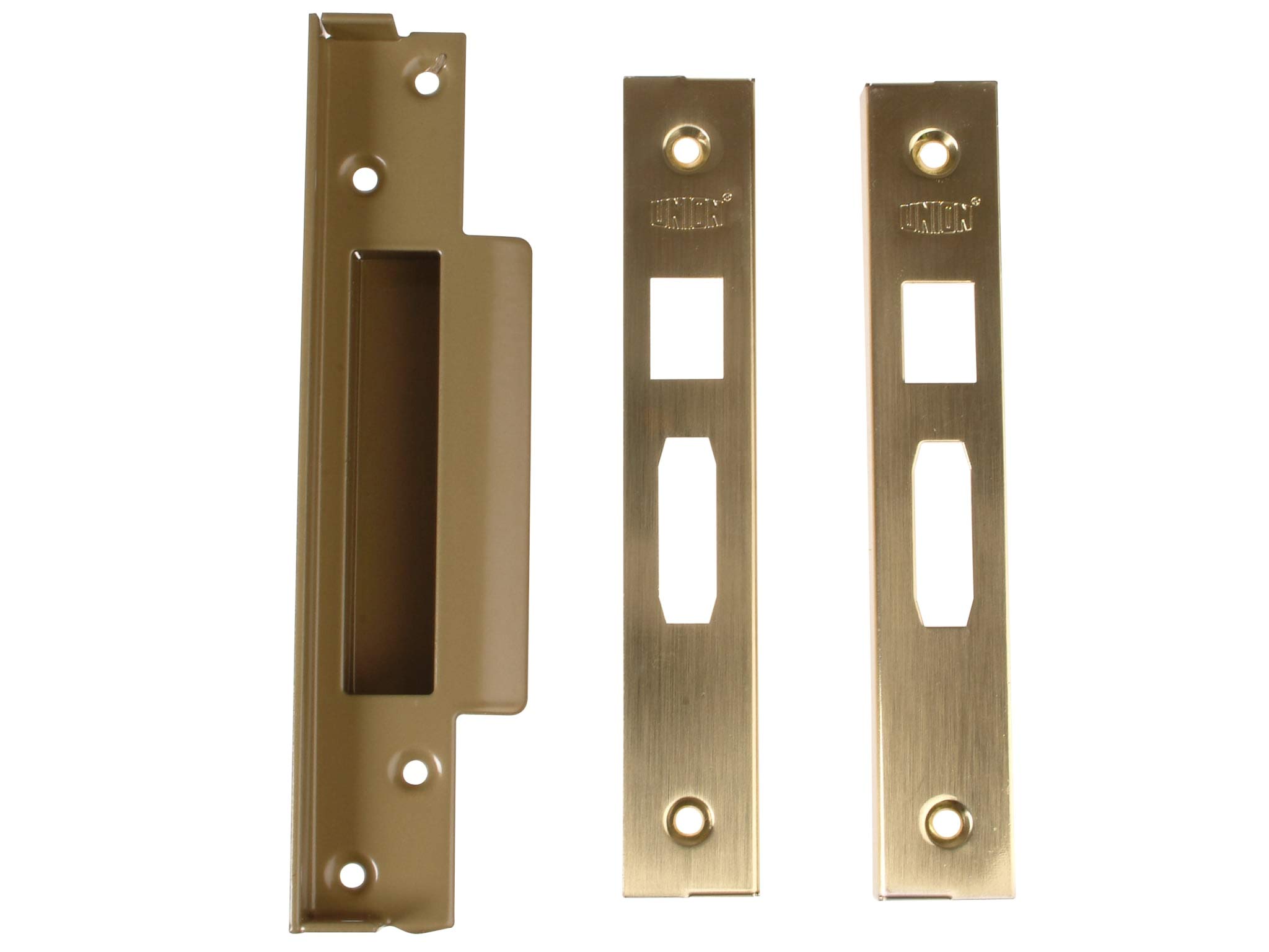 UnionLocks Strongbolt 2200 Mortice Sash Lock Rebate Kit 13mm - Brass Satin (Boxed)