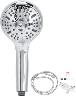 G1/2 Shower Head,High Pressure Adjustable Wall Mounted Rain Showerhead with 9 Function,Handheld Small Pressurized Rainfall Shower Head Replacement for Your Bathroom Shower Heads (B)