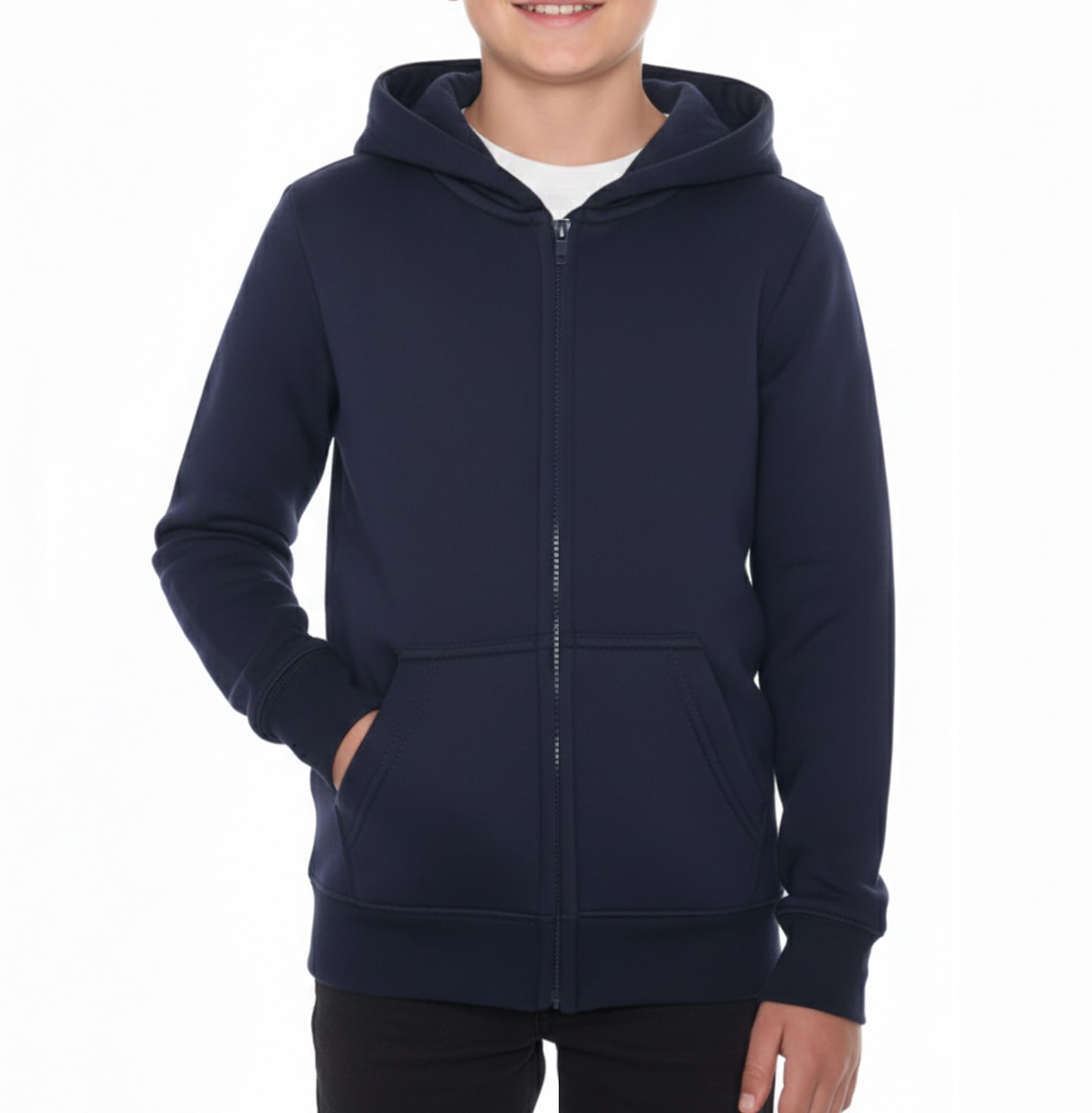 ROCK-IT Apparel dziecięca kurtka z kapturem i zamkiem błyskawicznym, bluza, sweter, rozmiary 98-164, unisex, miękka i wytrzymała tkanina premium
