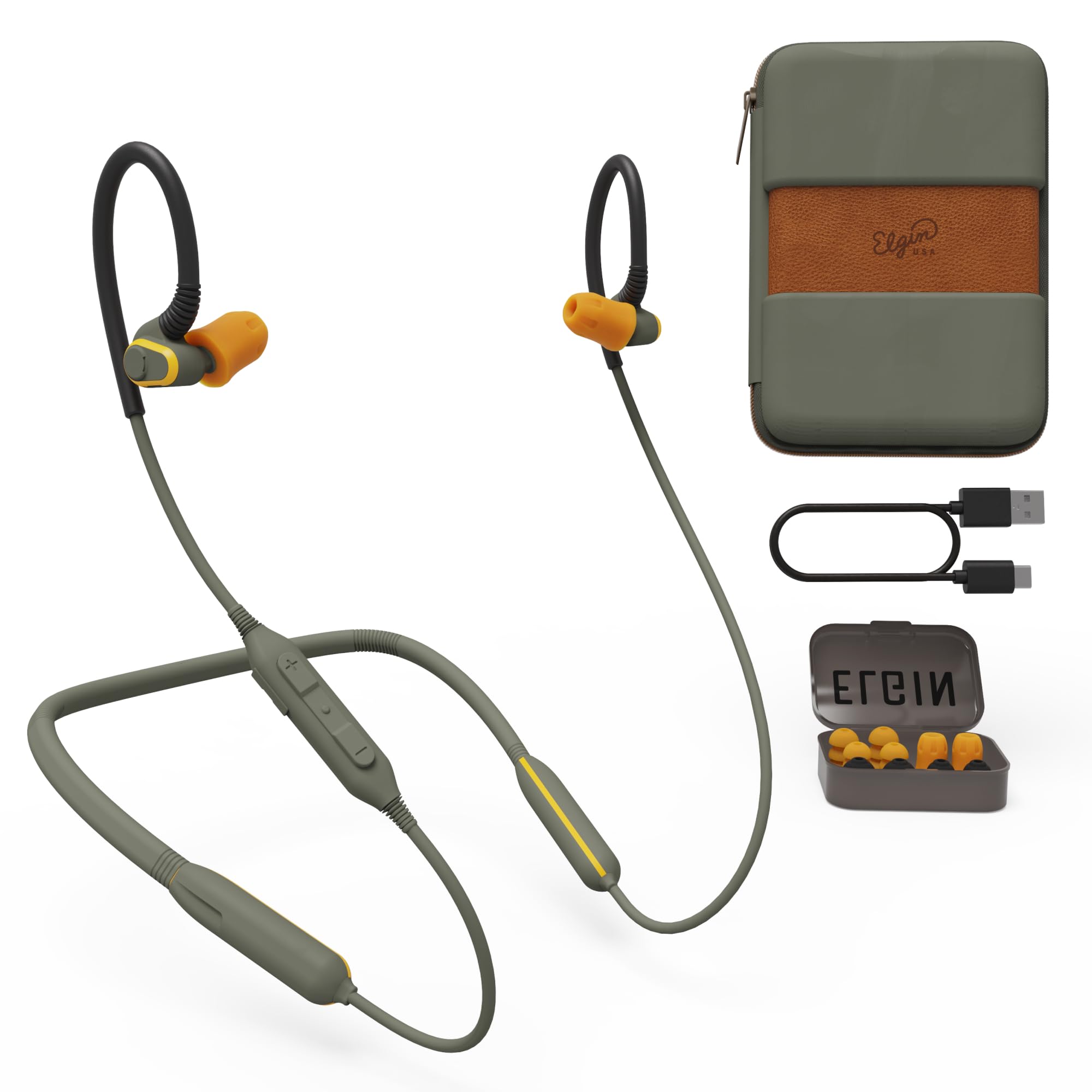 Elgin Rumble Gen 2 Bluetooth Earbuds, Wireless Earplugs with Fusion Tips | 31 dB Noise Reduction, IP67 Waterproof, OSHA Compliant ANSI Certified Hearing Protection, 20 Hour Battery