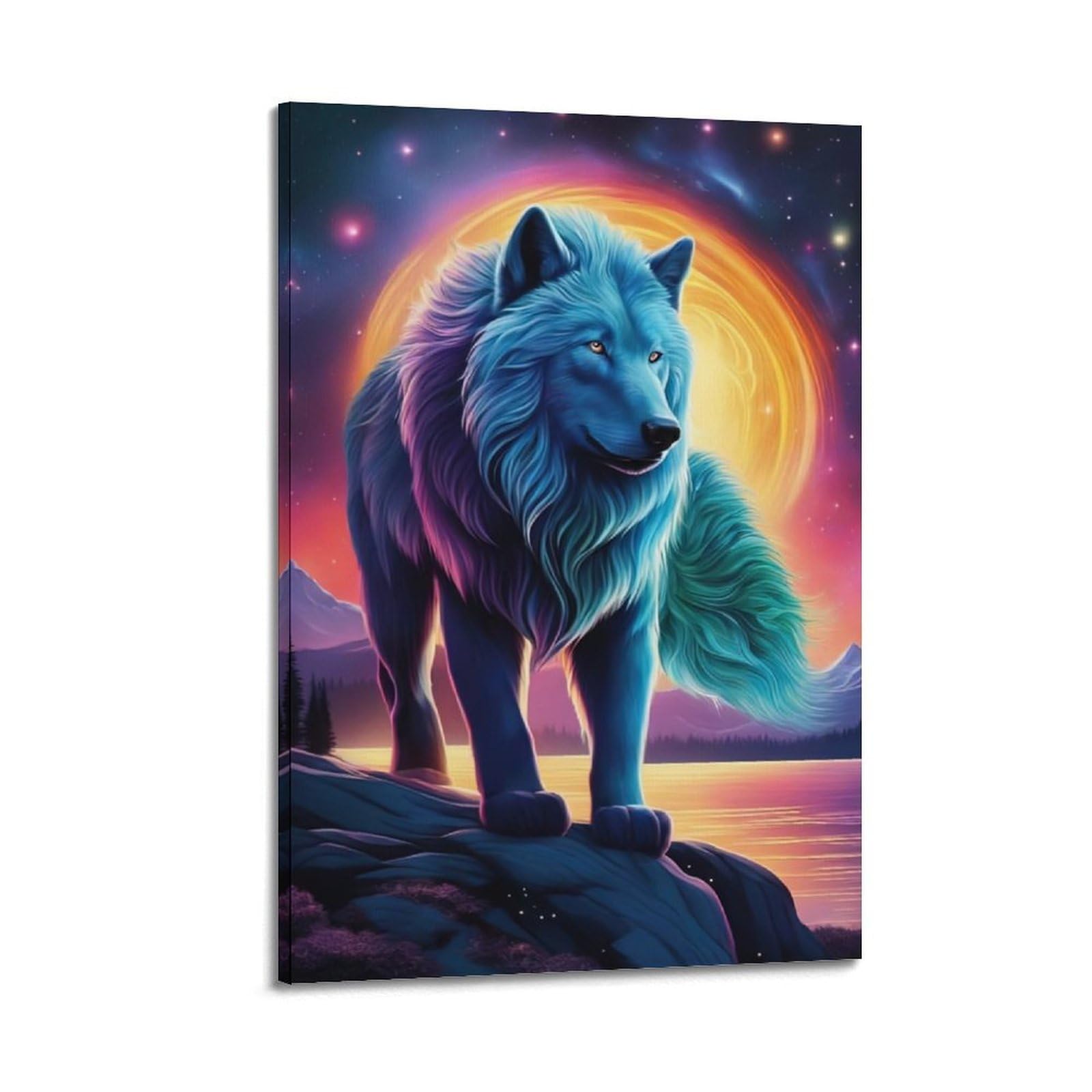 ZSZWHJ Animal Poster Arctic Wolves by The River Poster Decorative Painting Canvas Wall Posters And Art Picture Print Modern Family Bedroom Decor Posters 20x30inch(50x75cm)