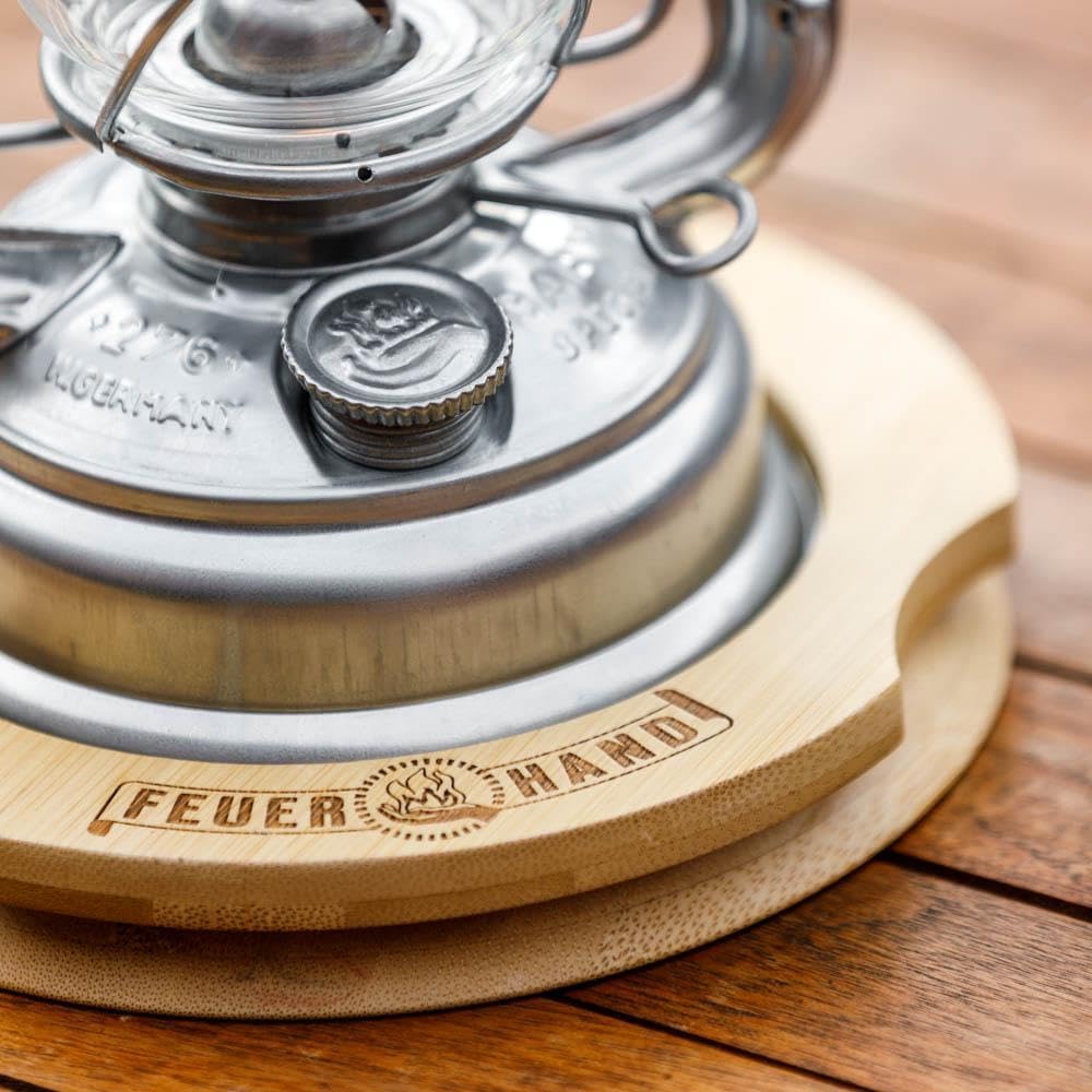 Feuerhand Fuel Lantern Coaster, Protects Tables and Surfaces, Coated Bamboo, 7.3 x 7.3 inches