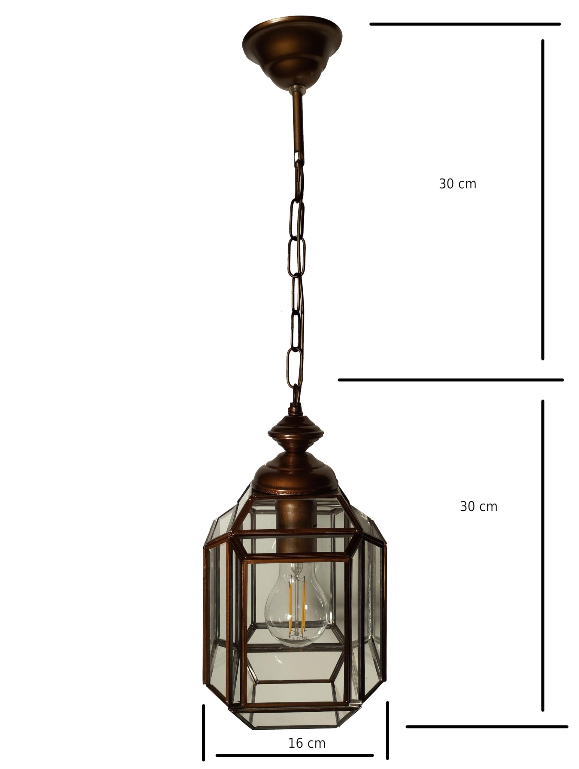 Farol Colgante de Techo Transparente, Estilo Granadino