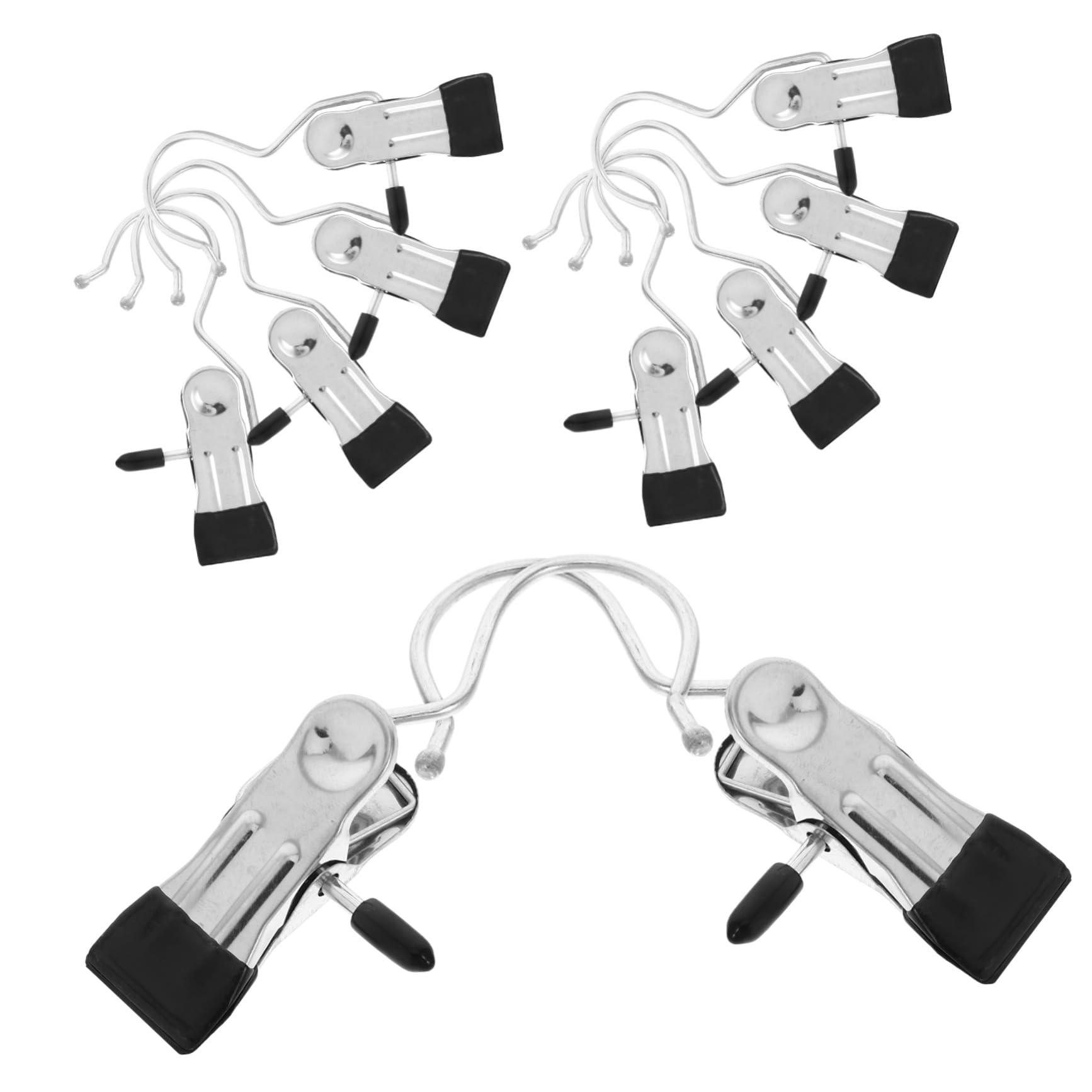 Unomor 10pcs Pants Clip Storage Hangers Pant Hangers with Clips Hanging Hooks Clip Hangers Clothes Hanger Pants Hangers with Clips Towel Clips Hanger Clips Hat Clip Black Stainless Steel