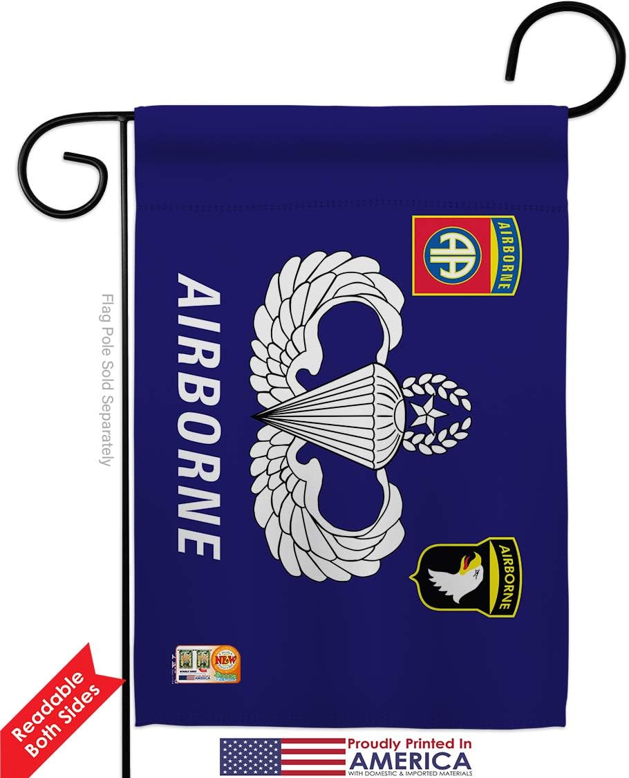 Americana Home & Garden GP140302-BOAF Airborne Americana Military Decorative Vertical Garden Flags Pack, 13"x 18.5", Thick Fabric