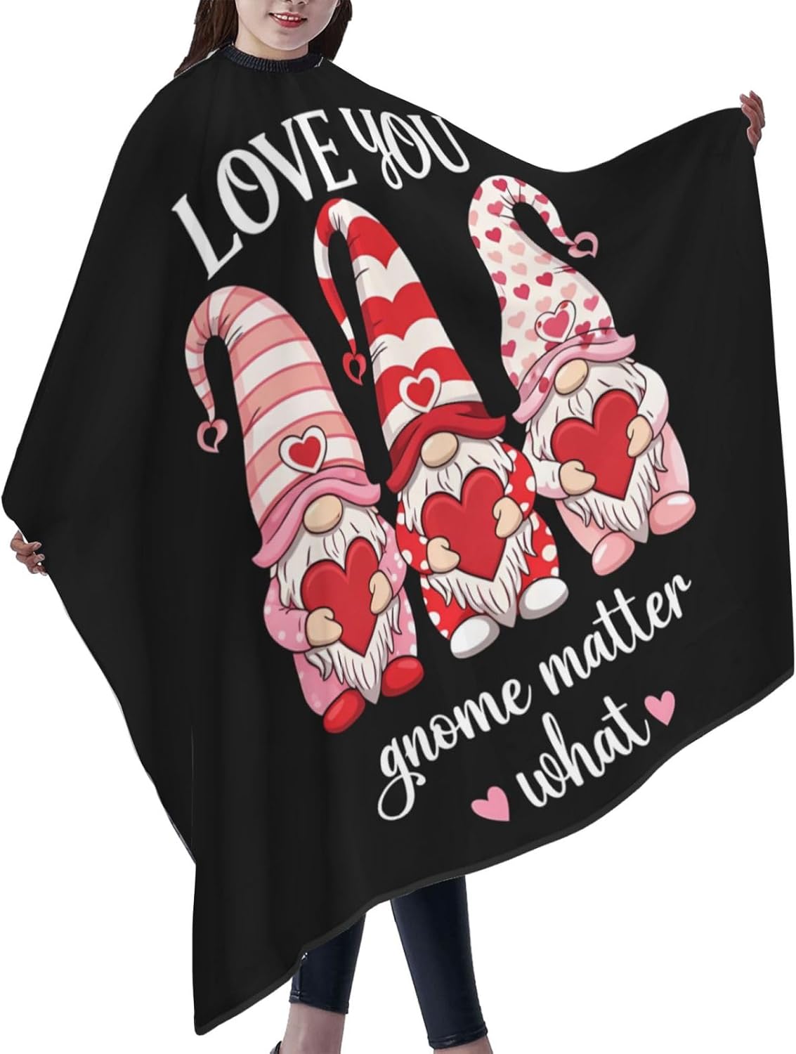 Valentine's Love You Adult Hair Cutting Cape 55x66in Adjustable Snap Closure Salon Hairs Hat Shaving Bib