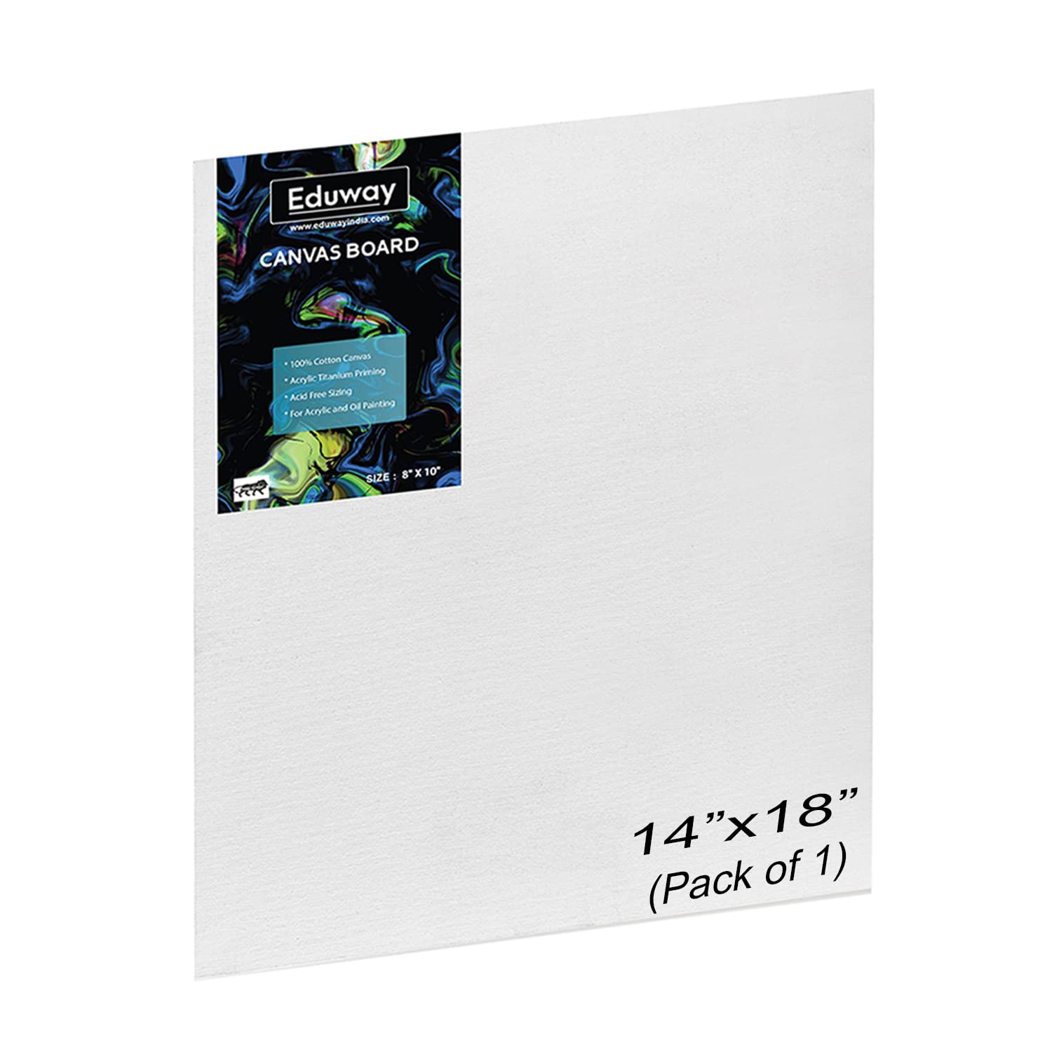 Eduway Leinwand zum Malen, 35 x 45 cm, Premium-Qualität, 200 ml, vorgrundierte Baumwoll-Leinwand für Künstler und Anfänger, ideal für Acryl, Öl, Gouache, Pastellfarben, 35 x 45 cm