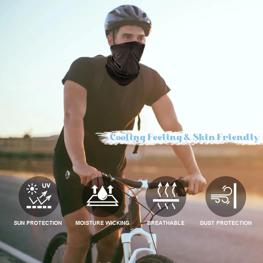 12 polainas para el cuello, pasamontañas para hombres y mujeres, máscara deportiva para ciclismo, máscara facial, bufanda para el cuello, protector facial UV ()
