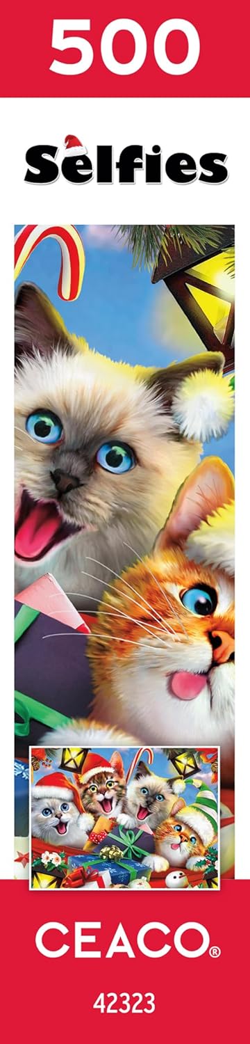 Ceaco - Howard Robinson - Selfies - Holiday Cats - 500 Piece Jigsaw Puzzle
