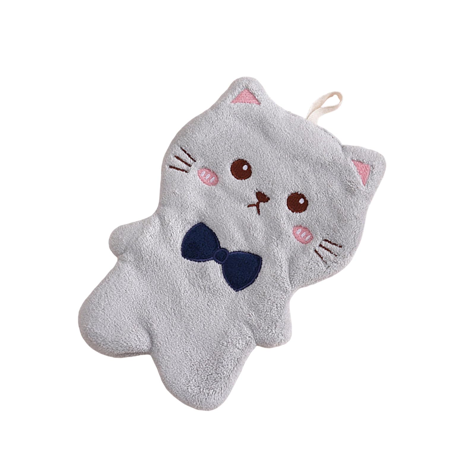 Kalttoy Gray Kitten Patterneds Kids Hand Towels Soft Polyester Highly Absorbent Fast Drying For Kitchens And Bathrooms Quick Drying Washcloths