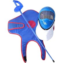 Fencing Equipment for Children's Fencing Training,3-Piece Starter Set for Fencing,Including Bendable Saber,Protective Undershirt and Mask,for Children's Training RoutinesBlue
