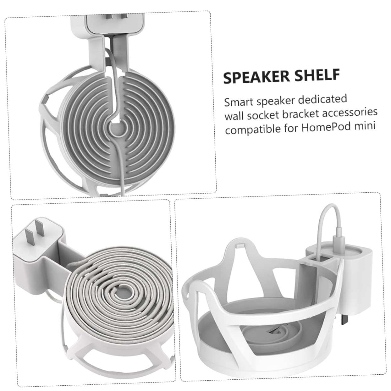 Gatuida 2piezas Soporte De Altavoz De Pared Para Estante Colgante Organizador De Cables Instalación Sin Taladros Diseño Elegante y